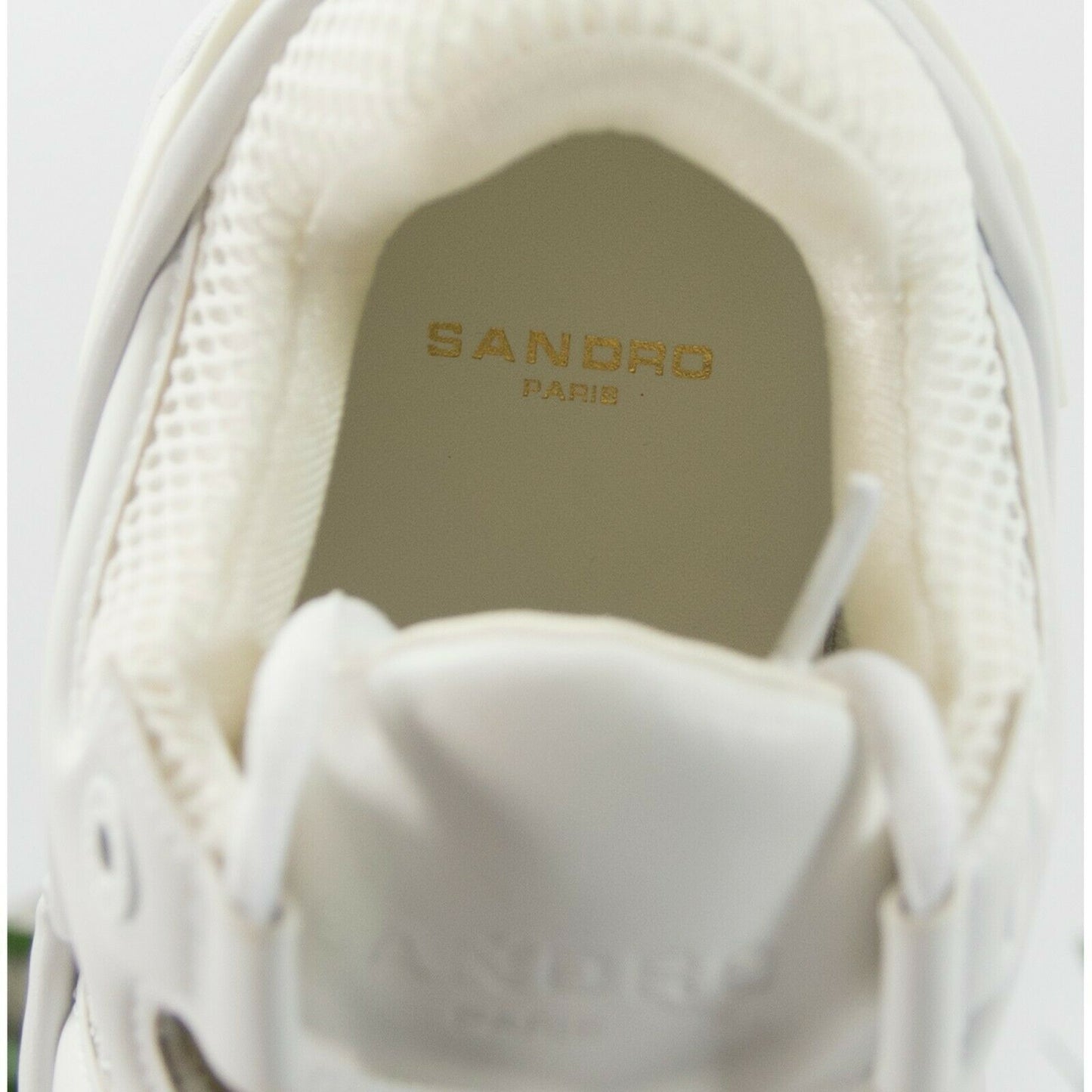 Sandro Atomic Monochrome White Leather Fabric Sneaker Shoes Size 42 US 9