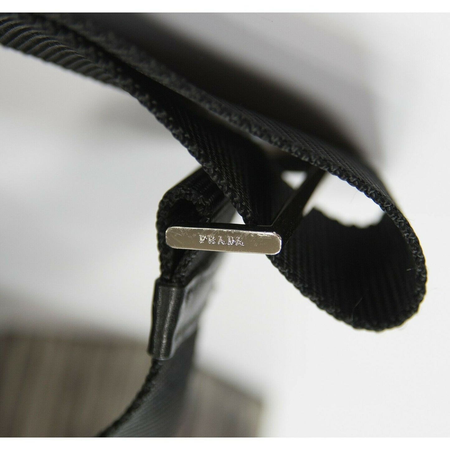 PRADA Black Nylon Leather Vela Pocket Flap Buckle Crossbody Messenger Bag EUC