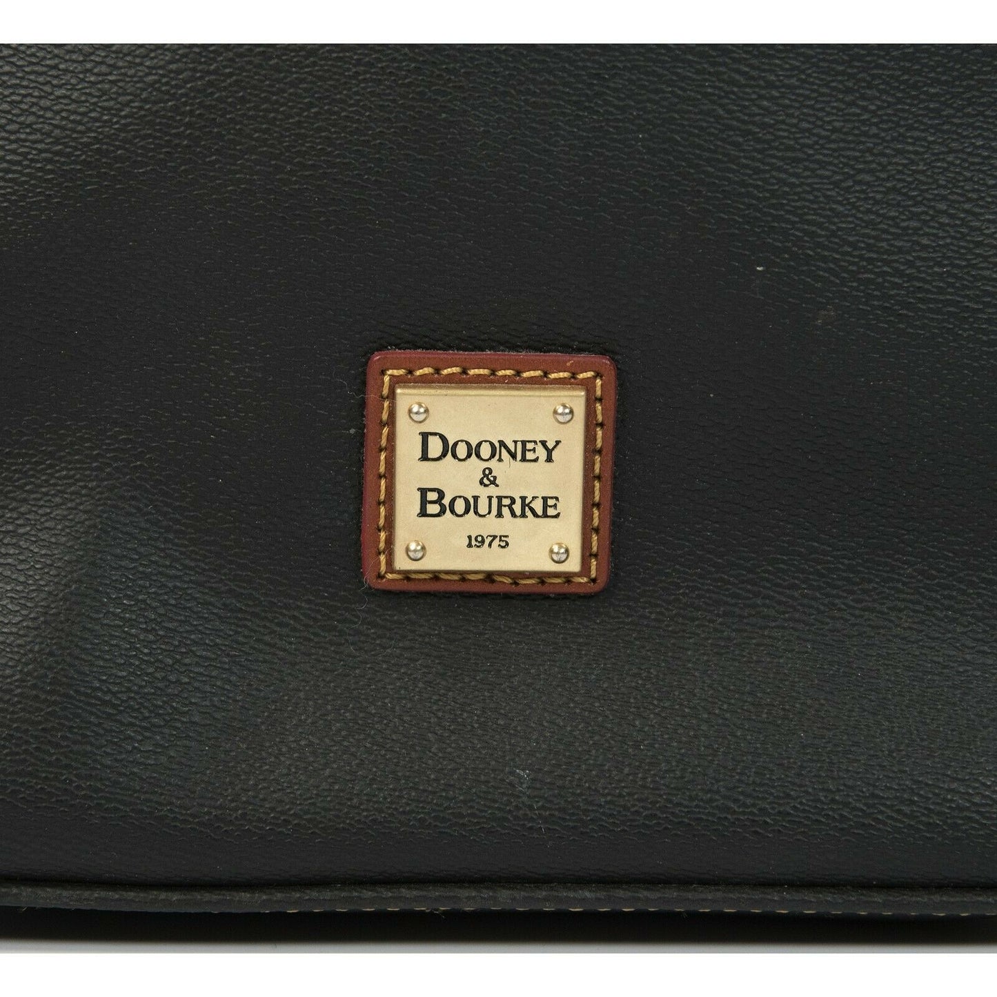 Dooney & Bourke Black Leather Letter Carrier Shoulder Crossbody Bag EUC