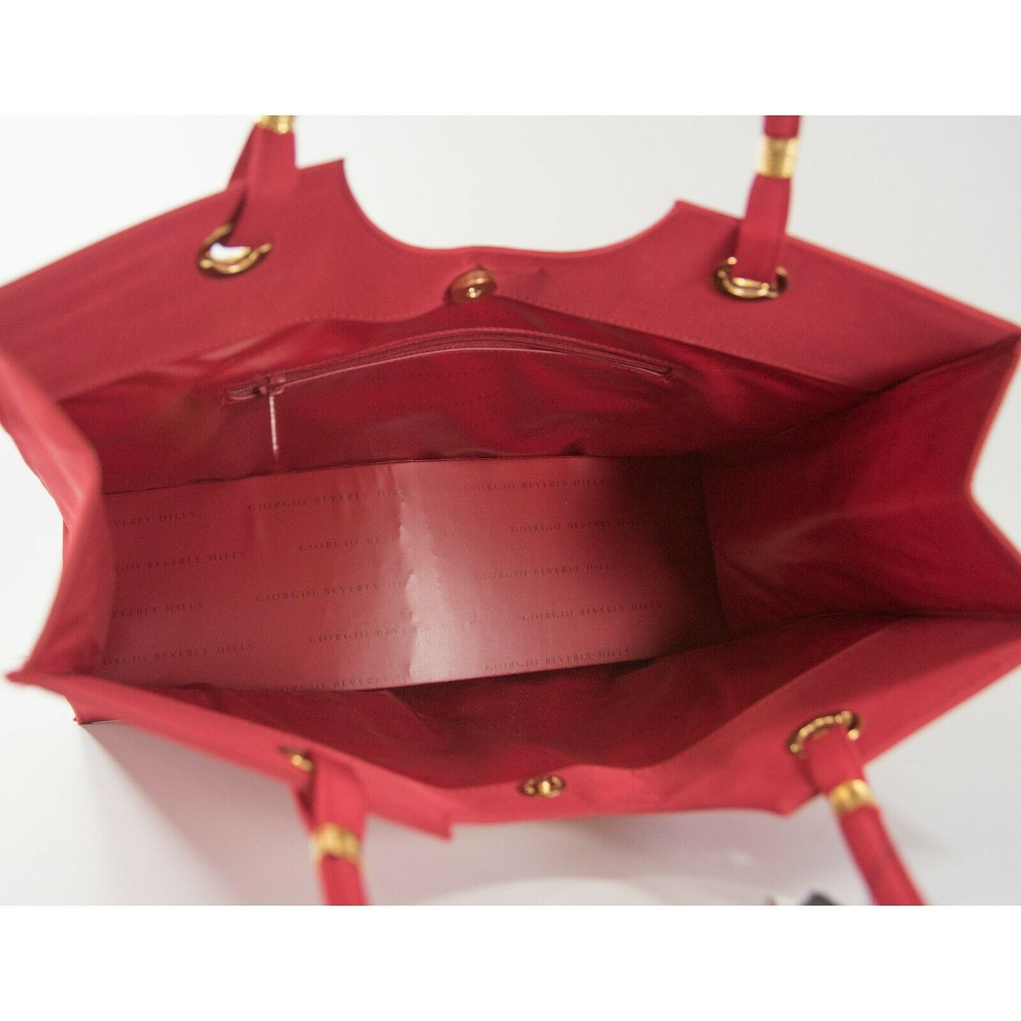 Giorgio Beverly Hills Red Nylon Tote Bag NWT