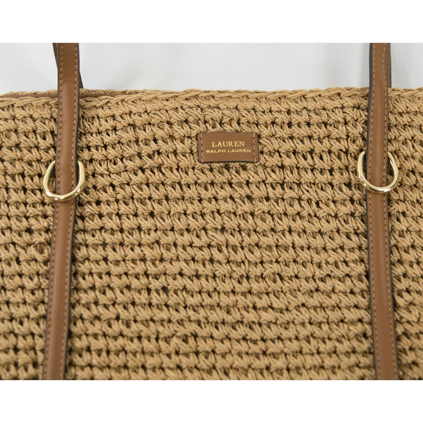 Ralph Lauren Crochet Straw Large Shopper Tote Bag EUC