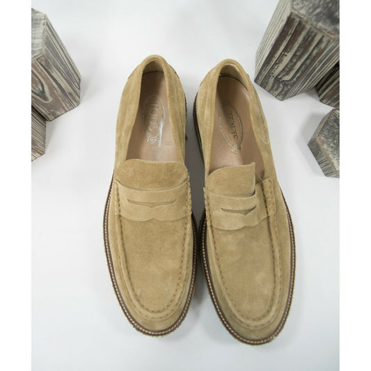 Tods Tan Suede Penny Loafer Oxford Size 11