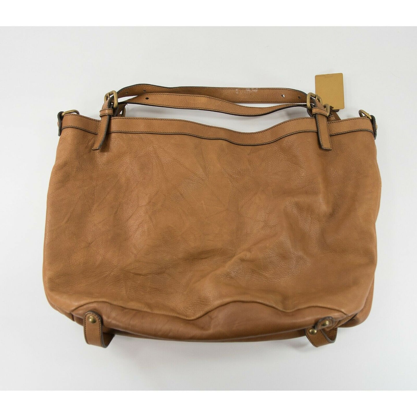 Escada Brown Leather Large Pocket Front Shoulder Weekend Bag EUC