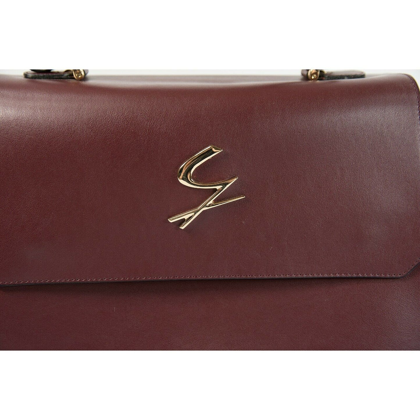 Gattinoni Vintage Wine Italian Leather Flap Shoulder Satchel Briefcase Bag EUC