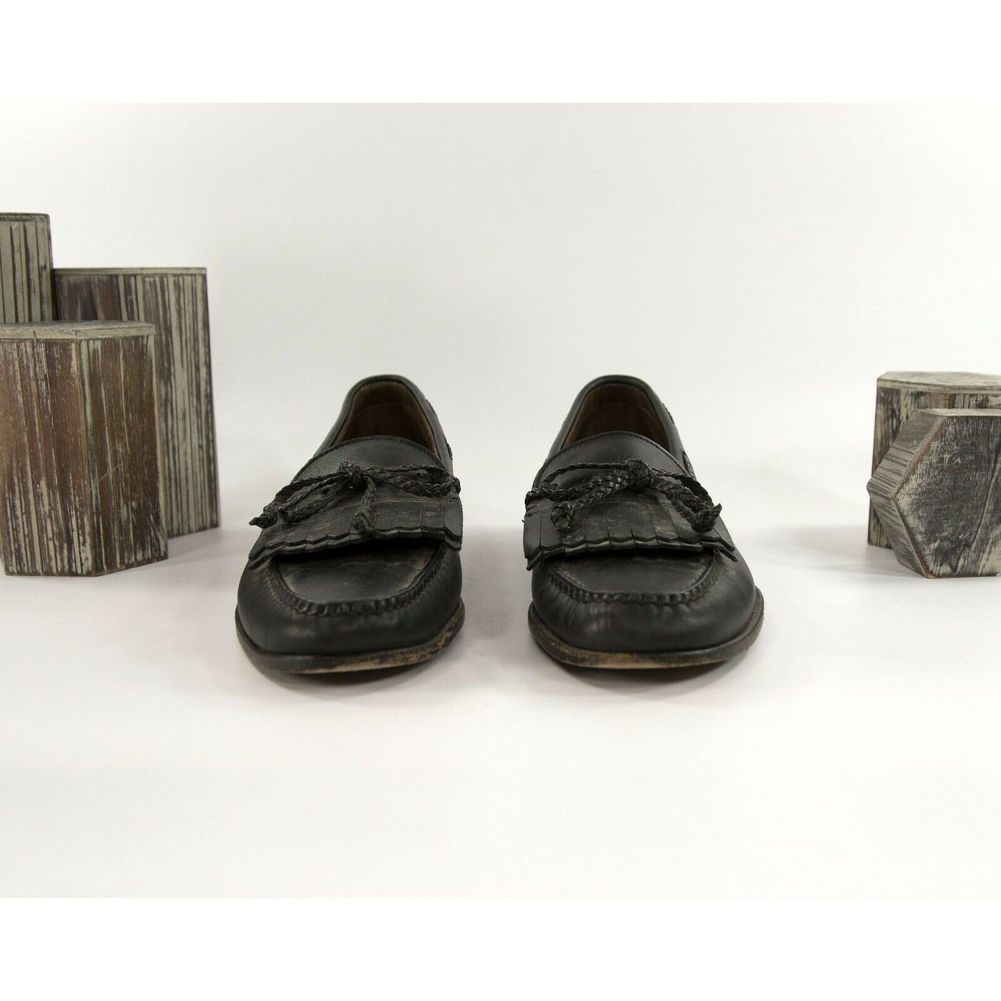 Allen Edmonds Black Leather Tassel Moccasin Loafer 12 GUC