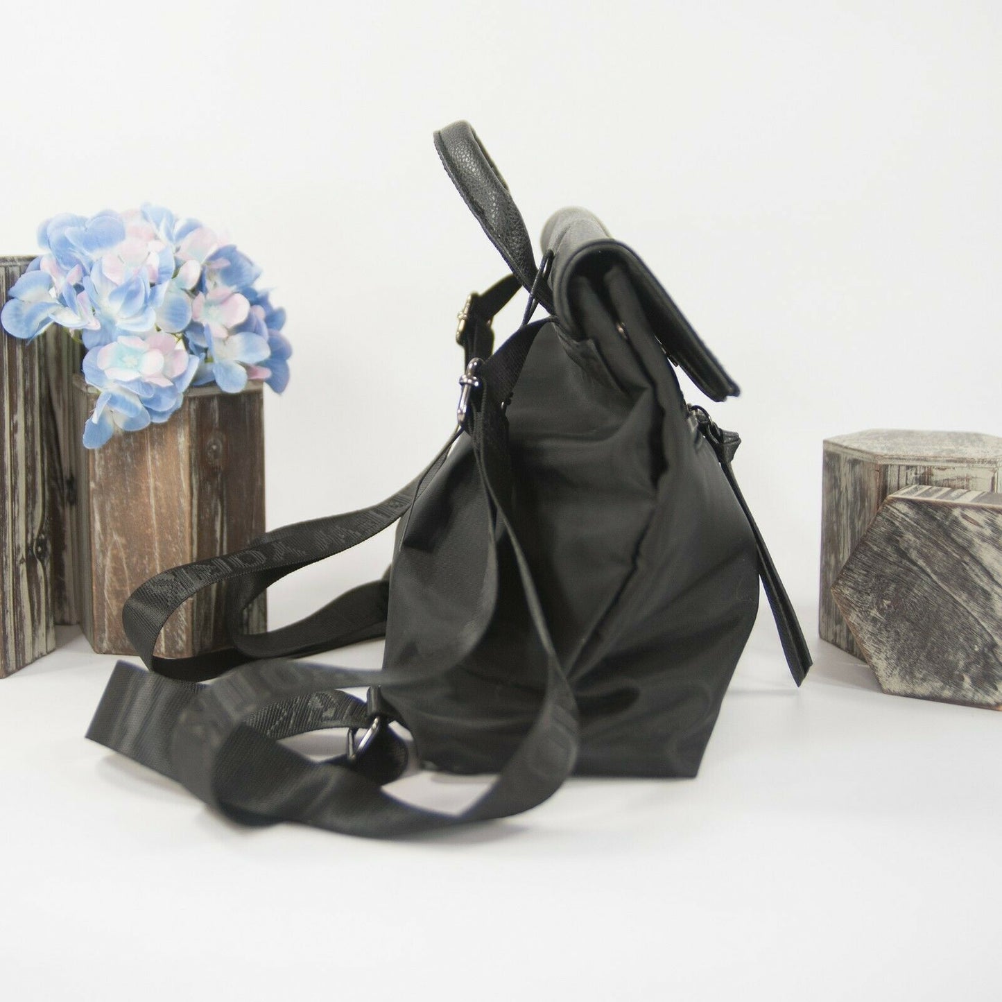 Botkier Nylon Leather Small Blackpack Shoulder Bag EUC