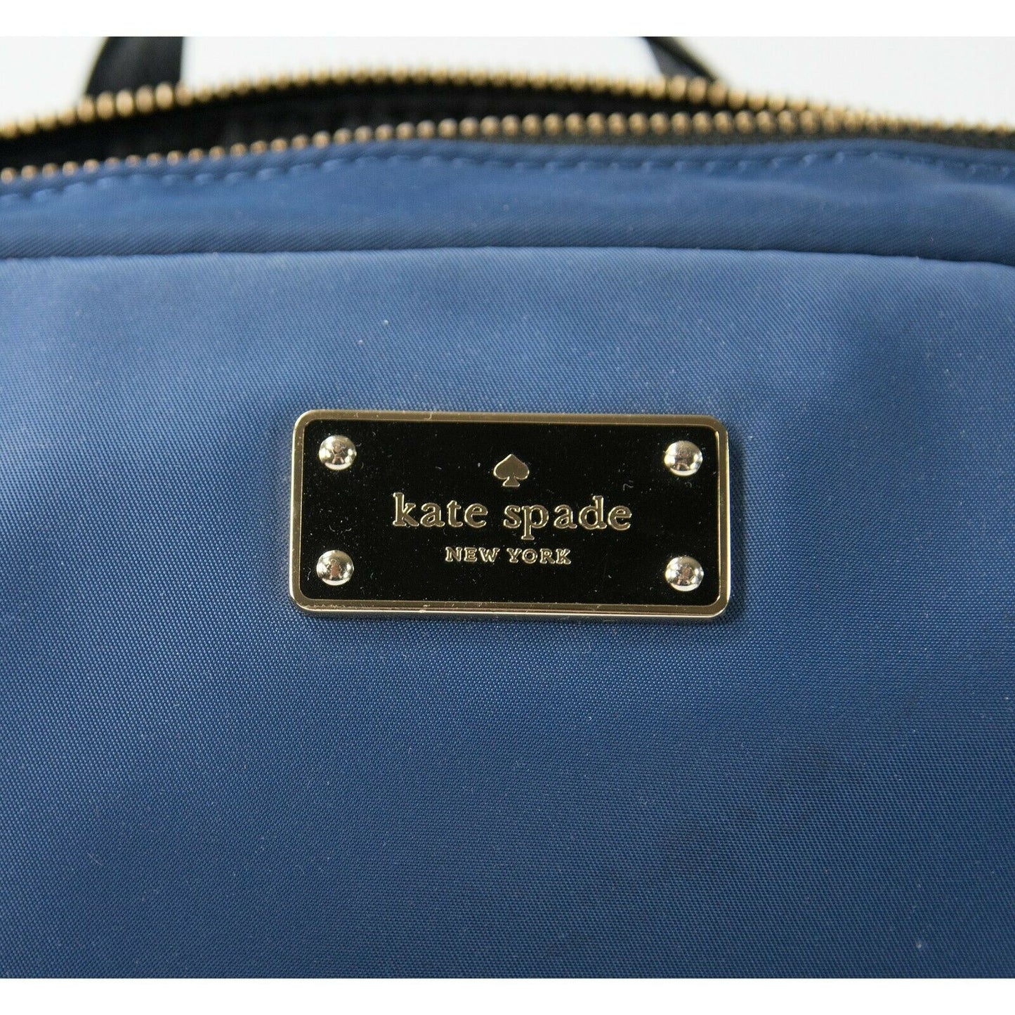 Kate Spade Wilson Road Navy Nylon Black Leather Large Bradley Backpack