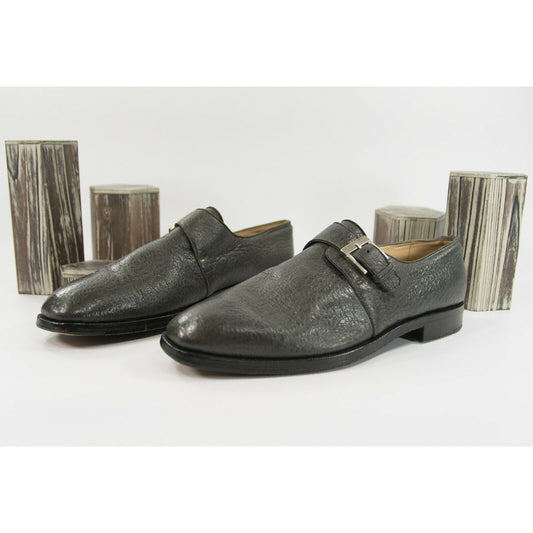 Gravati Charcoal Leather Monk Strap Loafer Oxford Size 14
