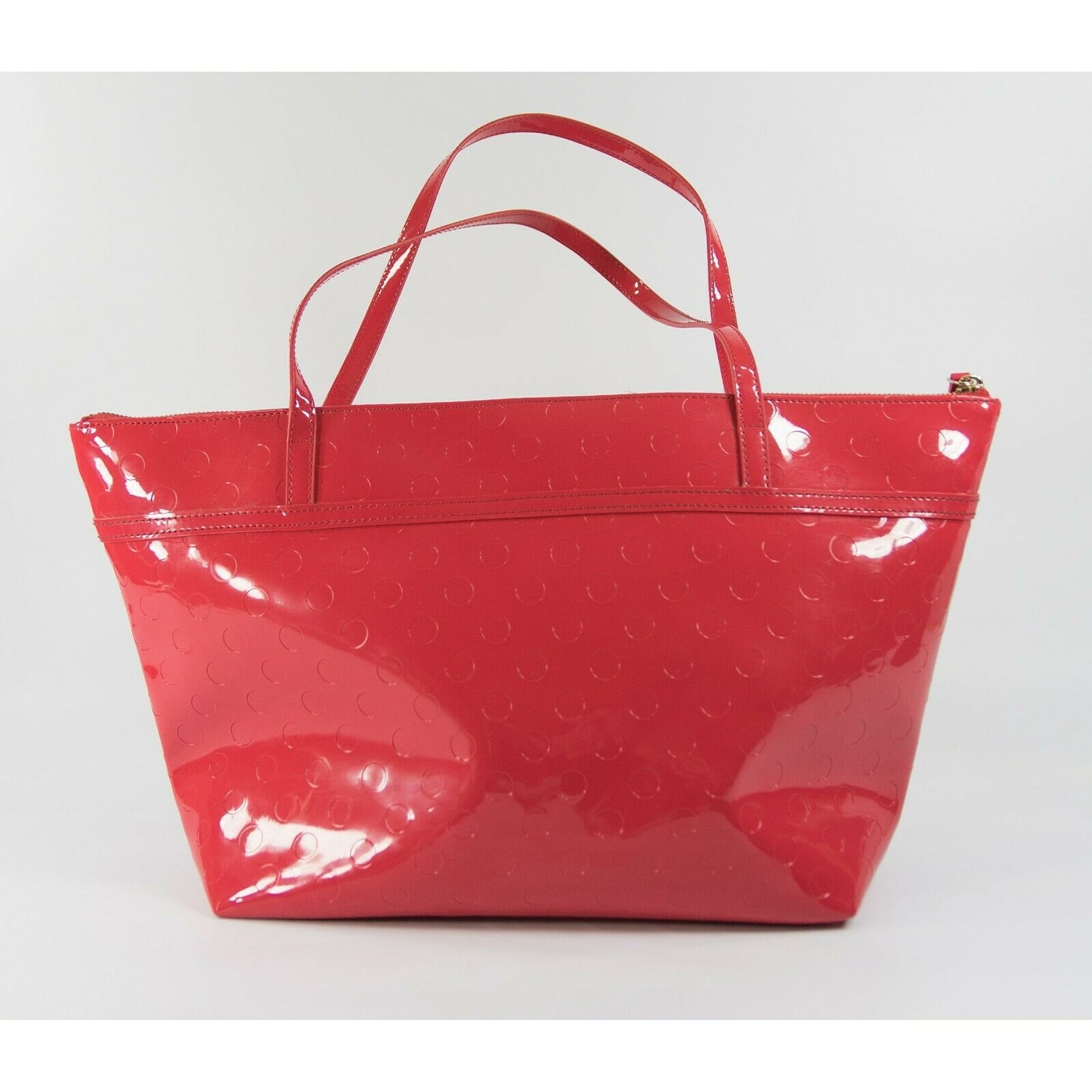 Kate Spade Camellia Street Sophie Coral Patent Large Zip Top Tote EUC