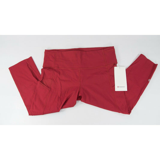 Lululemon Red Fast Free Cropped Pocket tight leggings NWT Size 12 C27