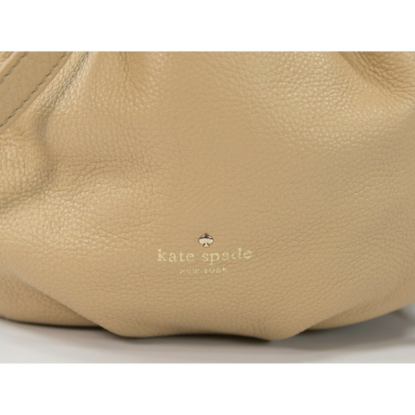 Kate Spade Peanut Leather Cobble Hill Katie Drawstring Pouch Bag EUC