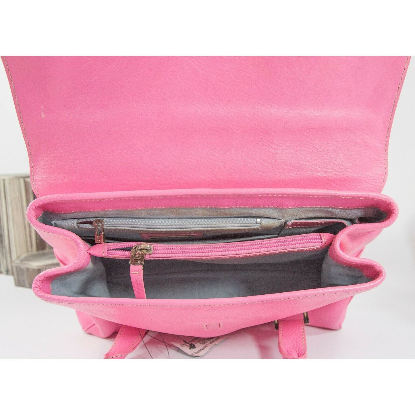 Lambertson Truex Vintage Bright Pink Leather Satchel GUC