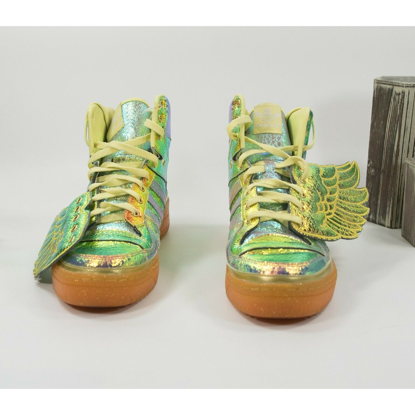 Adidas Jeremy Scott Iridescent Foil Wings Showstopper Sneaker Shoes Size 10.5