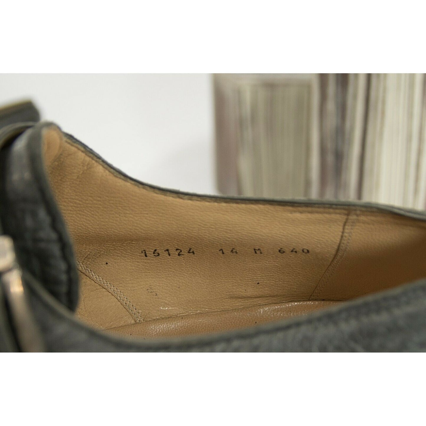 Gravati Charcoal Leather Monk Strap Loafer Oxford Size 14