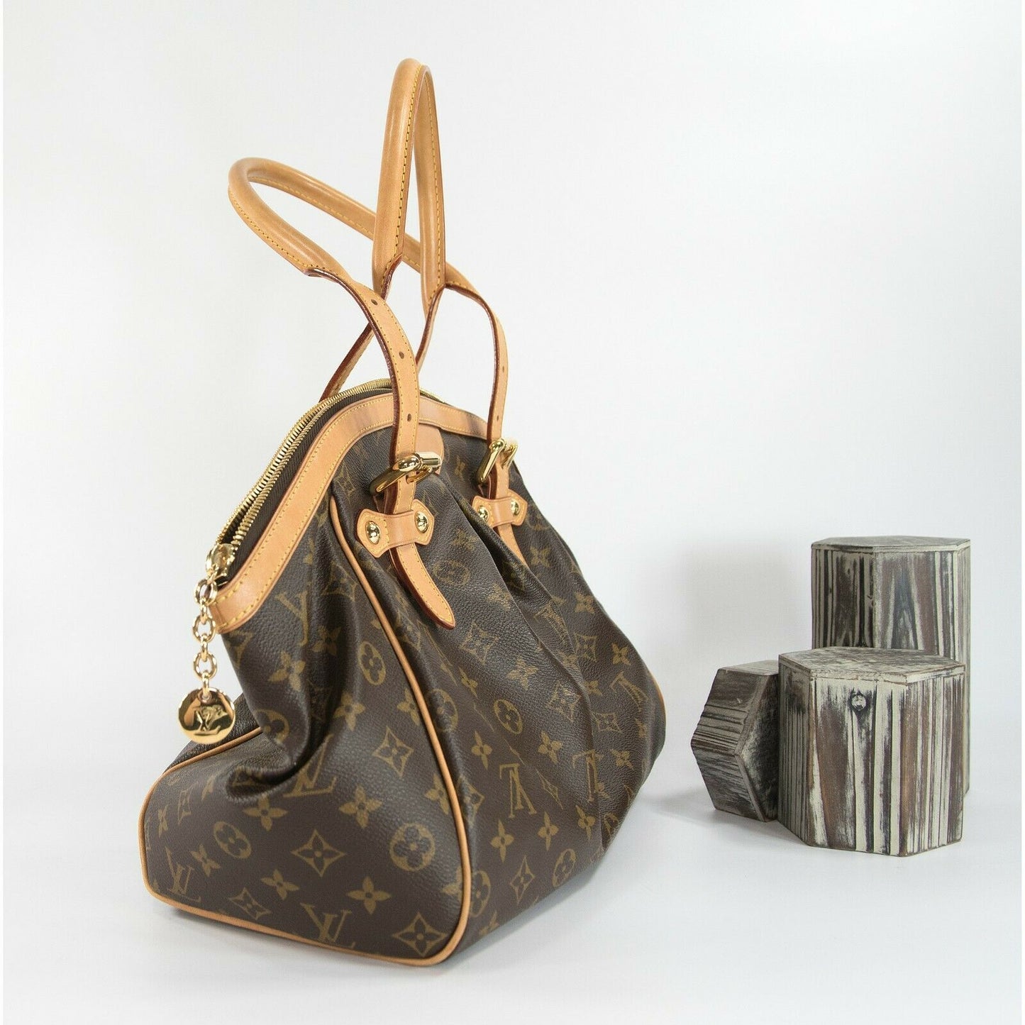 Louis Vuitton Brown Monogram Tivoli GM Satchel Handbag Vintage