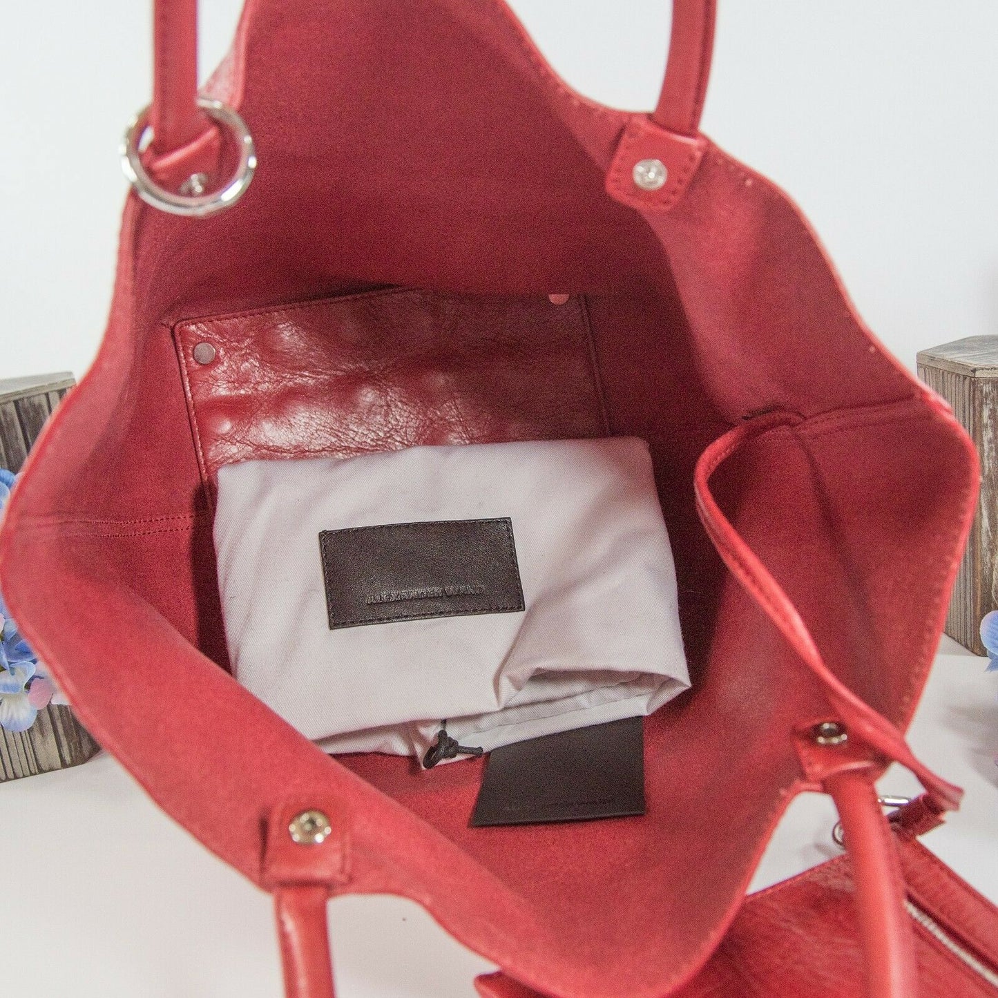 Alexander Wang Red Leather Small Roxy Tote with Pouch EUC