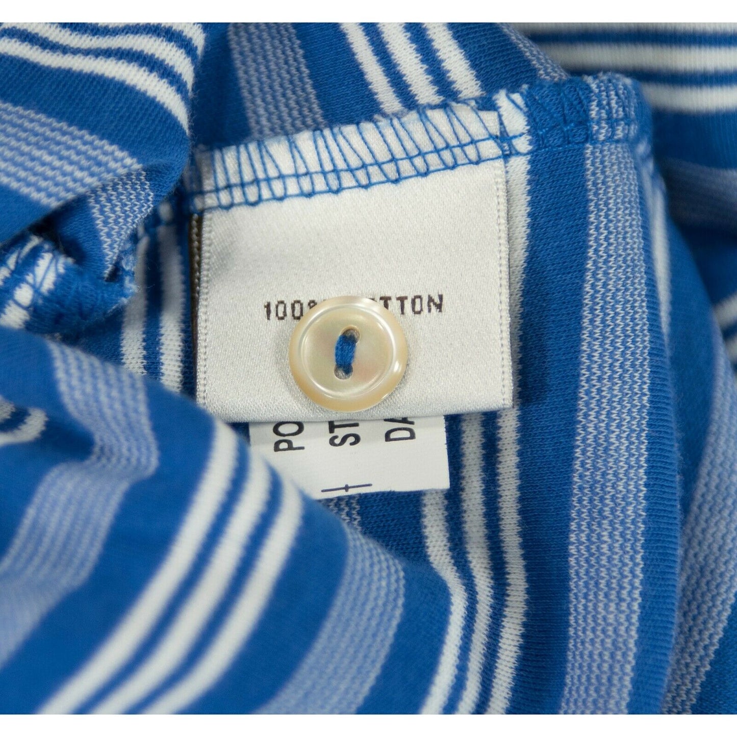 Peter Millar Soft Knit Cotton Blue Stripe Polo Collar T-shirt XL NWT