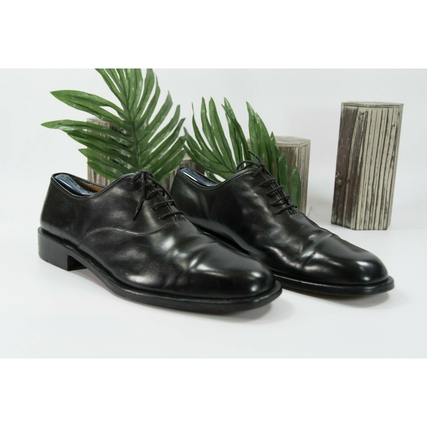 Salvatore Ferragamo Black Leather Lace Up Oxford Dress Shoes Size 13EE