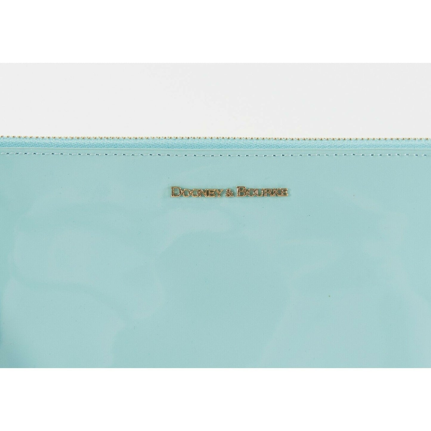 Dooney & Bourke Carrington Patent Leather Pale Blue Large Pouch Clutch Bag NWT