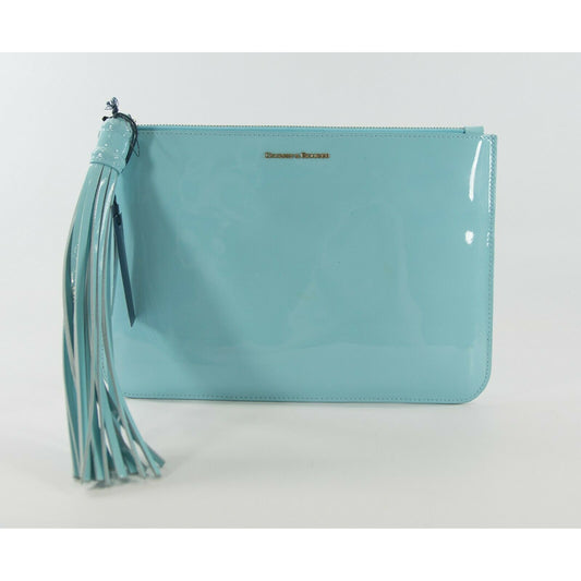 Dooney & Bourke Carrington Patent Leather Pale Blue Large Pouch Clutch Bag NWT