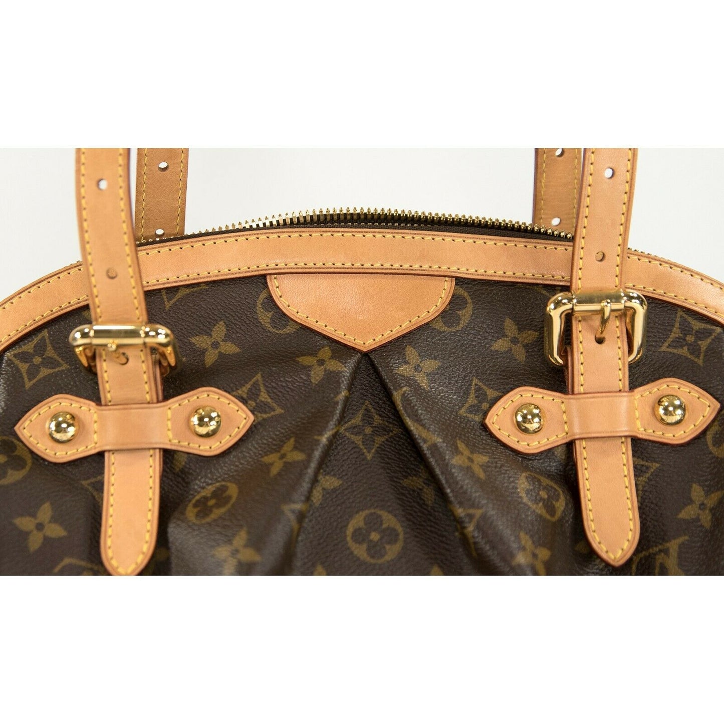 Louis Vuitton Brown Monogram Tivoli GM Satchel Handbag Vintage