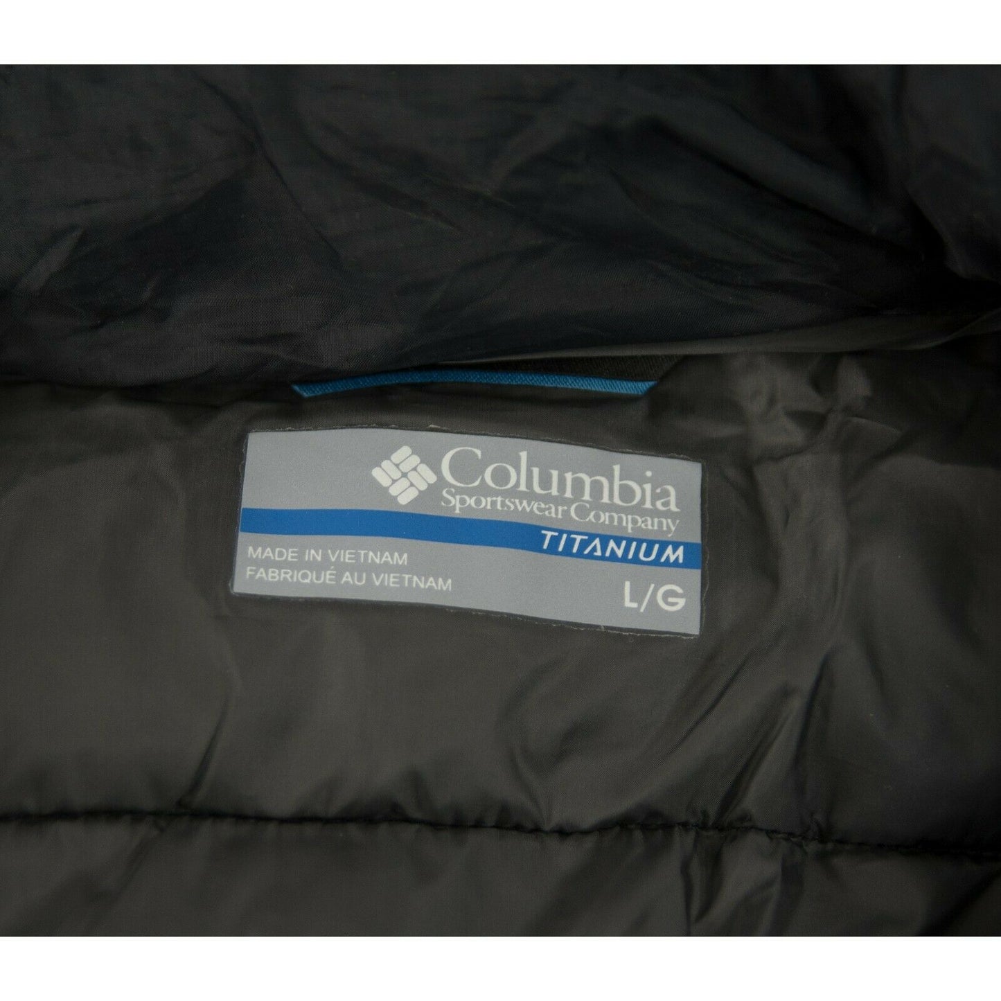 Columbia Black Nylon Titanium Powder Lite Hooded Goose Down Puffer Jacket L