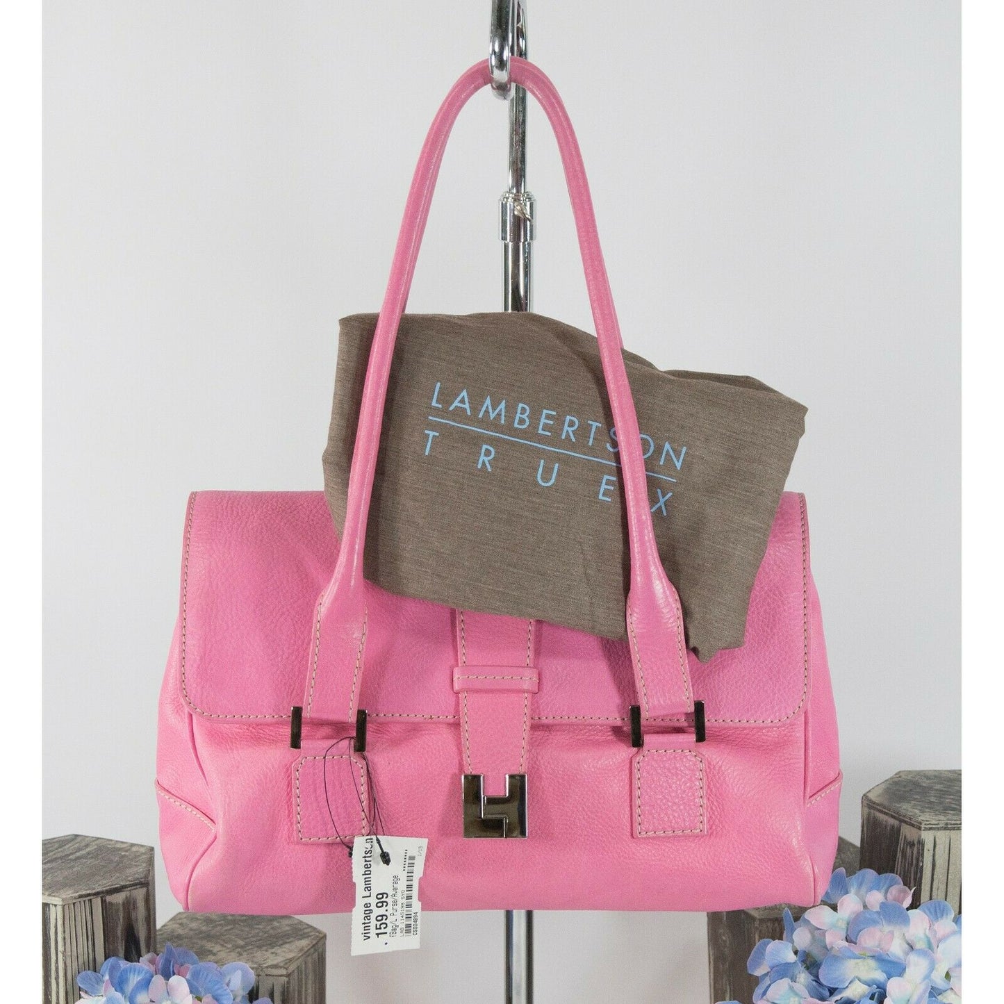 Lambertson Truex Vintage Bright Pink Leather Satchel GUC
