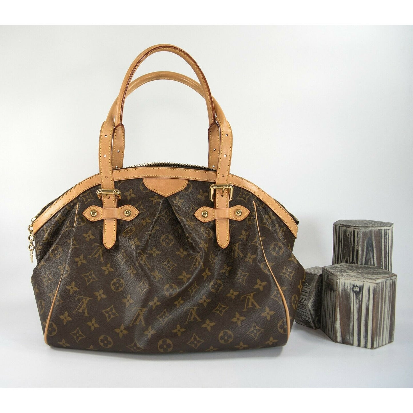 Louis Vuitton Brown Monogram Tivoli GM Satchel Handbag Vintage